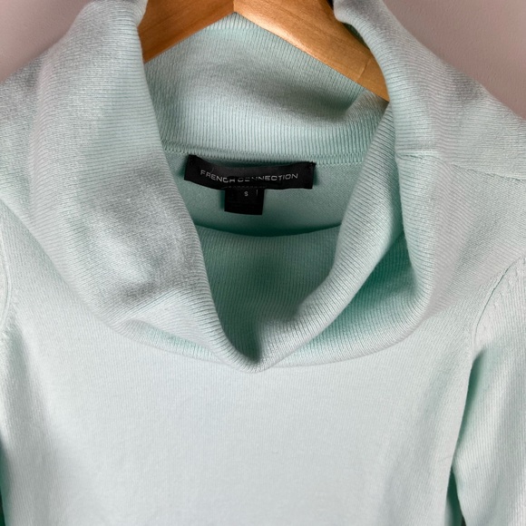 French Connection Soft Aqua Cowl Neck Sweater - Picture 3 of 10